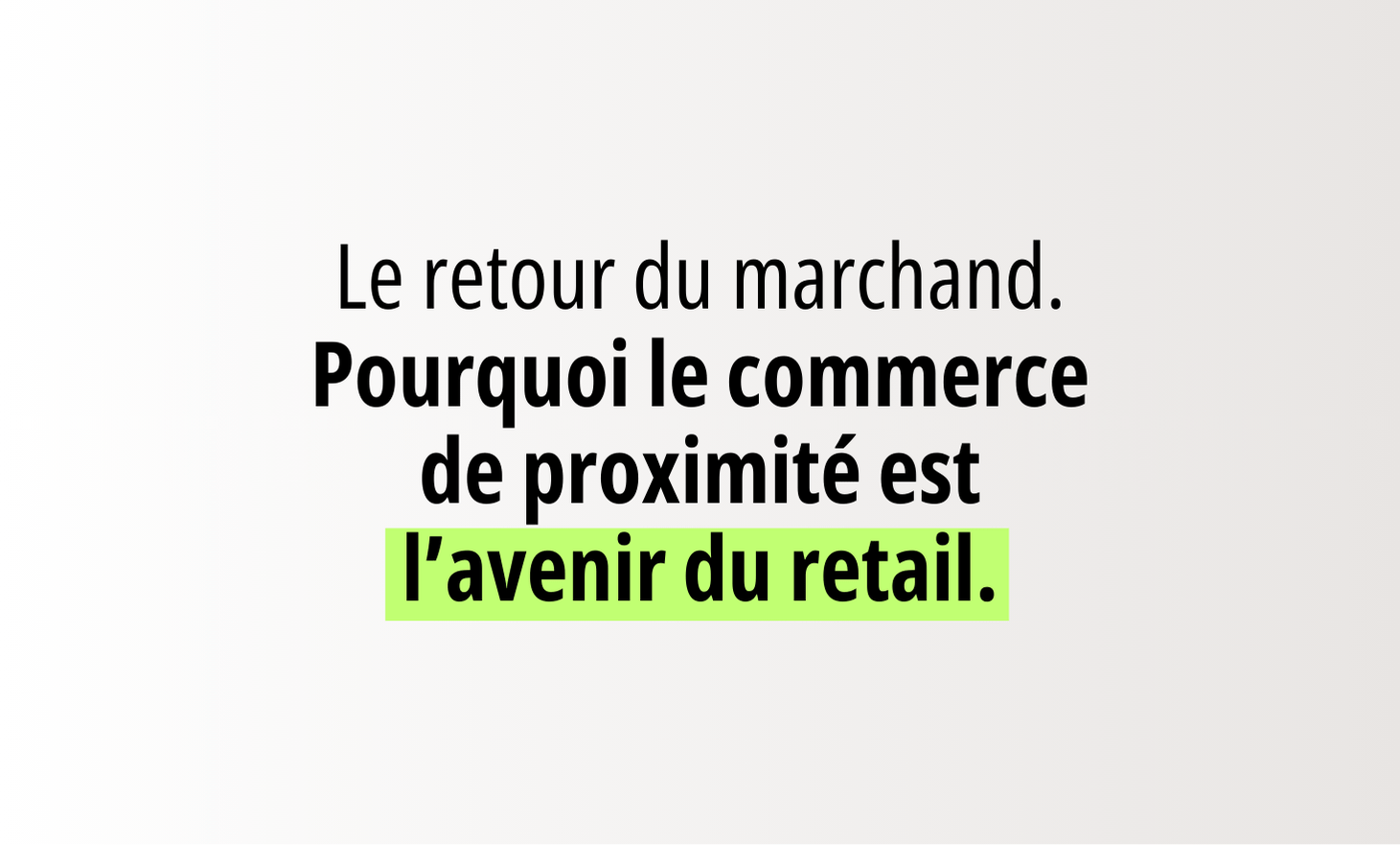 The return of the merchant: why the local trade is the future of the retail