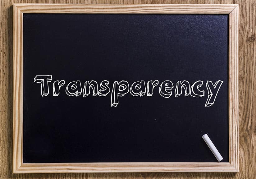 Transparency at all costs, the new deal?